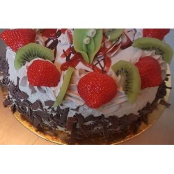 Gâteau crème choco fruits